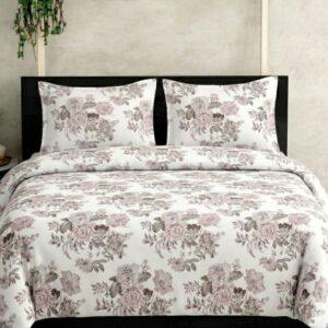 Sleeping Owls Perkale 210TC 100% Soft Cotton Printed 1 Super King Bedsheet with 2 Pillow Covers