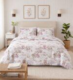 Sleeping Owls Perkale 210TC 100% Soft Cotton Printed 1 Super King Bedsheet with 2 Pillow Covers