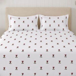 Sleeping Owls Perkale 210TC 100% Soft Cotton Printed 1 Super King Bedsheet with 2 Pillow Covers