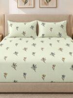 Sleeping Owls Perkale 210TC 100% Soft Cotton Printed 1 Super King Bedsheet with 2 Pillow Covers