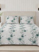 Sleeping Owls Perkale 210TC 100% Soft Cotton Printed 1 Super King Bedsheet with 2 Pillow Covers