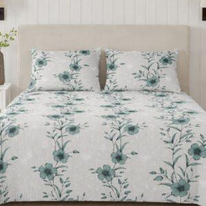 Sleeping Owls Perkale 210TC 100% Soft Cotton Printed 1 Super King Bedsheet with 2 Pillow Covers