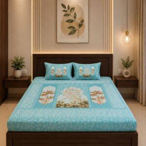 Sleeping Owls Orabella 300TC Digital Print Bedsheet by Sleeping Owls | 100% Cotton Luxury Bedding Set