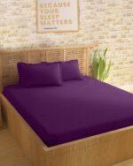 Sleeping Owls Colors210TC Soft 100% Cotton Stripe 1N Super King Bedsheet with 2N Pillow Covers