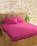 Sleeping Owls Colors210TC Soft 100% Cotton Stripe 1N Super King Bedsheet with 2N Pillow Covers