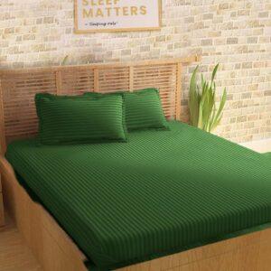 Sleeping Owls Colors210TC Soft 100% Cotton Stripe 1N Super King Bedsheet with 2N Pillow Covers