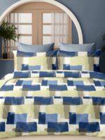 Sleeping Owls Satiny Twill Weave 210TC 100% Soft Cotton Printed 1 Super King Bedsheet with 2 Pillow Covers