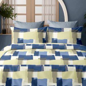 Sleeping Owls Satiny Twill Weave 210TC 100% Soft Cotton Printed 1 Super King Bedsheet with 2 Pillow Covers