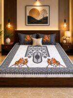 Sleeping Owls Orabella 300TC Digital Print Bedsheet by Sleeping Owls | 100% Cotton Luxury Bedding Set