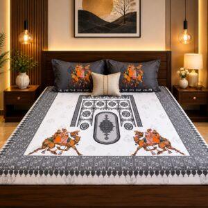 Sleeping Owls Orabella 300TC Digital Print Bedsheet by Sleeping Owls | 100% Cotton Luxury Bedding Set