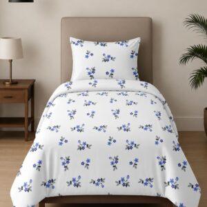 Sleeping Owls ALLURE 144TC 100% Pure Cotton Printed Single Bedsheet with 1 Pillow Cover