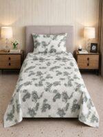 Sleeping Owls ALLURE 144TC 100% Pure Cotton Printed Single Bedsheet with 1 Pillow Cover