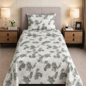 Sleeping Owls ALLURE 144TC 100% Pure Cotton Printed Single Bedsheet with 1 Pillow Cover