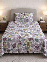 Sleeping Owls ALLURE 144TC 100% Pure Cotton Printed Single Bedsheet with 1 Pillow Cover