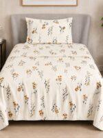 Sleeping Owls ALLURE 144TC 100% Pure Cotton Printed Single Bedsheet with 1 Pillow Cover