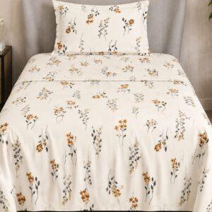 Sleeping Owls ALLURE 144TC 100% Pure Cotton Printed Single Bedsheet with 1 Pillow Cover
