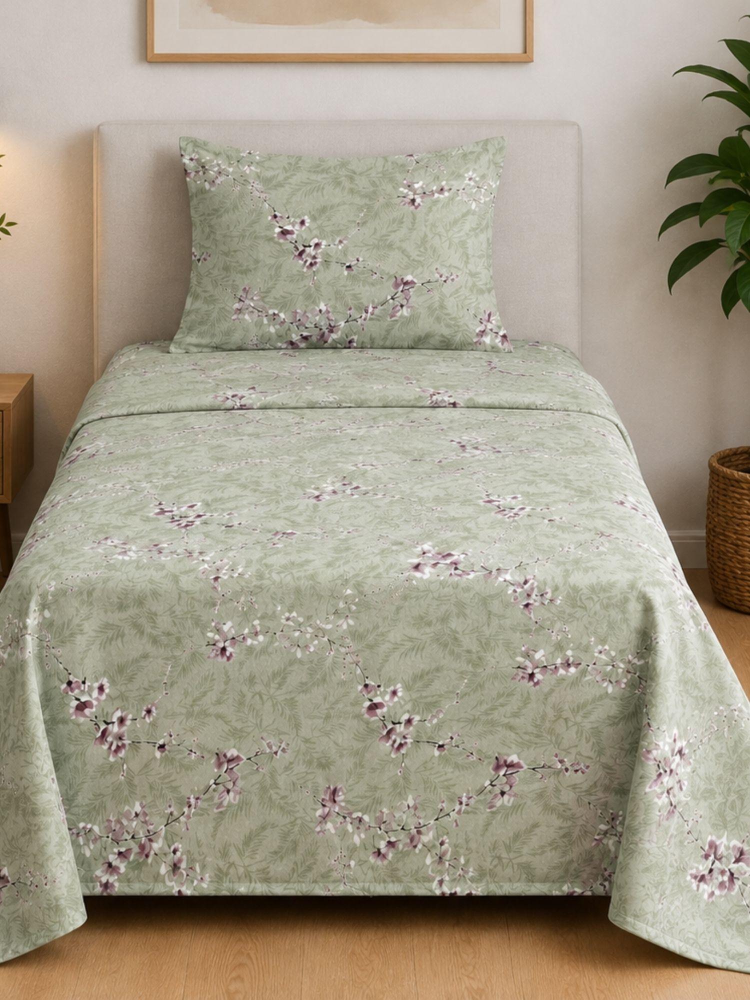 Sleeping Owls ALLURE 144TC 100% Pure Cotton Printed Single Bedsheet with 1 Pillow Cover Sleeping Owls ALLURE 144TC 100% Pure Cotton Printed Single Bedsheet with 1 Pillow Cover