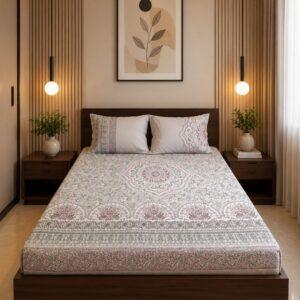 Sleeping Owls Orabella 300TC Digital Print Bedsheet by Sleeping Owls | 100% Cotton Luxury Bedding Set