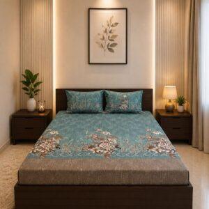 Sleeping Owls Orabella 300TC Digital Print Bedsheet by Sleeping Owls | 100% Cotton Luxury Bedding Set