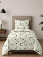 Sleeping Owls ALLURE 144TC 100% Pure Cotton Printed Single Bedsheet with 1 Pillow Cover