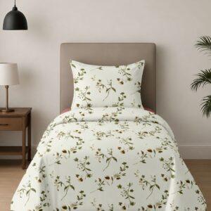 Sleeping Owls ALLURE 144TC 100% Pure Cotton Printed Single Bedsheet with 1 Pillow Cover