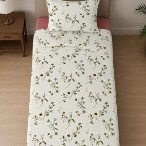 Sleeping Owls ALLURE 144TC 100% Pure Cotton Printed Single Bedsheet with 1 Pillow Cover