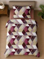 Sleeping Owls ALLURE 144TC 100% Pure Cotton Printed Single Bedsheet with 1 Pillow Cover