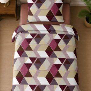 Sleeping Owls ALLURE 144TC 100% Pure Cotton Printed Single Bedsheet with 1 Pillow Cover