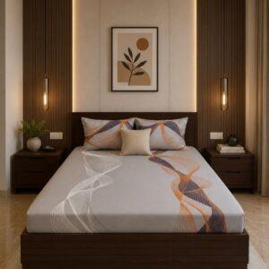 Sleeping Owls Orabella 300TC Digital Print Bedsheet by Sleeping Owls | 100% Cotton Luxury Bedding Set