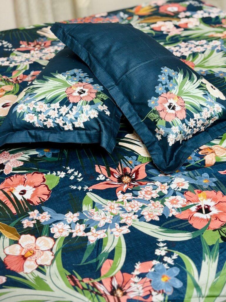Sleeping Owls Orabella 300TC Digital Print Bedsheet by Sleeping Owls | 100% Cotton Luxury Bedding Set