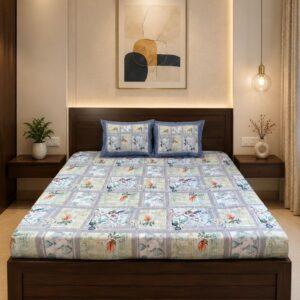 Sleeping Owls Orabella 300TC Digital Print Bedsheet by Sleeping Owls | 100% Cotton Luxury Bedding Set