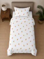 Sleeping Owls ALLURE 144TC 100% Pure Cotton Printed Single Bedsheet with 1 Pillow Cover