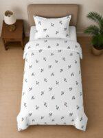 Sleeping Owls ALLURE 144TC 100% Pure Cotton Printed Single Bedsheet with 1 Pillow Cover