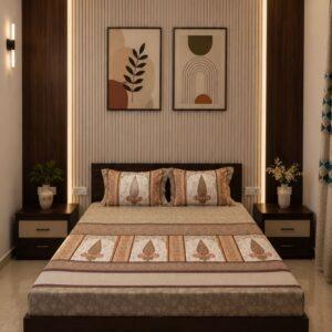 Sleeping Owls Orabella 300TC Digital Print Bedsheet by Sleeping Owls | 100% Cotton Luxury Bedding Set