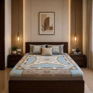 Sleeping Owls Orabella 300TC Digital Print Bedsheet by Sleeping Owls | 100% Cotton Luxury Bedding Set