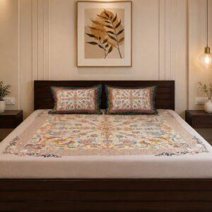 Sleeping Owls Orabella 300TC Digital Print Bedsheet by Sleeping Owls | 100% Cotton Luxury Bedding Set