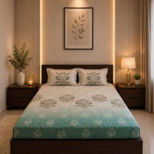 Sleeping Owls Orabella 300TC Digital Print Bedsheet by Sleeping Owls | 100% Cotton Luxury Bedding Set