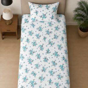 Sleeping Owls ALLURE 144TC 100% Pure Cotton Printed Single Bedsheet with 1 Pillow Cover
