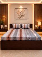 Sleeping Owls Orabella 300TC Digital Print Bedsheet by Sleeping Owls | 100% Cotton Luxury Bedding Set
