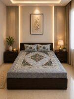 Sleeping Owls Orabella 300TC Digital Print Bedsheet by Sleeping Owls | 100% Cotton Luxury Bedding Set