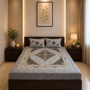 Sleeping Owls Orabella 300TC Digital Print Bedsheet by Sleeping Owls | 100% Cotton Luxury Bedding Set