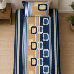 Sleeping Owls ALLURE 144TC 100% Pure Cotton Printed Single Bedsheet with 1 Pillow Cover