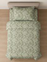 Sleeping Owls ALLURE 144TC 100% Pure Cotton Printed Single Bedsheet with 1 Pillow Cover
