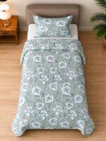 Sleeping Owls ALLURE 144TC 100% Pure Cotton Printed Single Bedsheet with 1 Pillow Cover