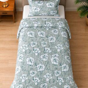 Sleeping Owls ALLURE 144TC 100% Pure Cotton Printed Single Bedsheet with 1 Pillow Cover