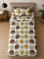 Sleeping Owls ALLURE 144TC 100% Pure Cotton Printed Single Bedsheet with 1 Pillow Cover