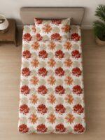 Sleeping Owls ALLURE 144TC 100% Pure Cotton Printed Single Bedsheet with 1 Pillow Cover