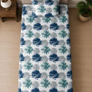 Sleeping Owls ALLURE 144TC 100% Pure Cotton Printed Single Bedsheet with 1 Pillow Cover