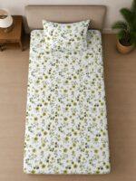 Sleeping Owls ALLURE 144TC 100% Pure Cotton Printed Single Bedsheet with 1 Pillow Cover
