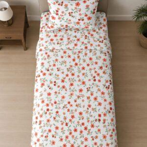 Sleeping Owls ALLURE 144TC 100% Pure Cotton Printed Single Bedsheet with 1 Pillow Cover
